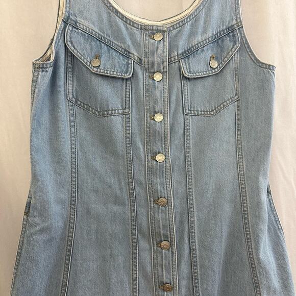 Madewell Denim Sleeveless Seamed Mini Dress Women’s Size 10 - Picture 4 of 9